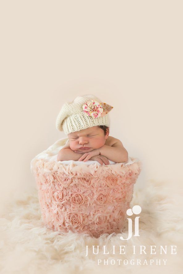 flower bucket newborn photography
