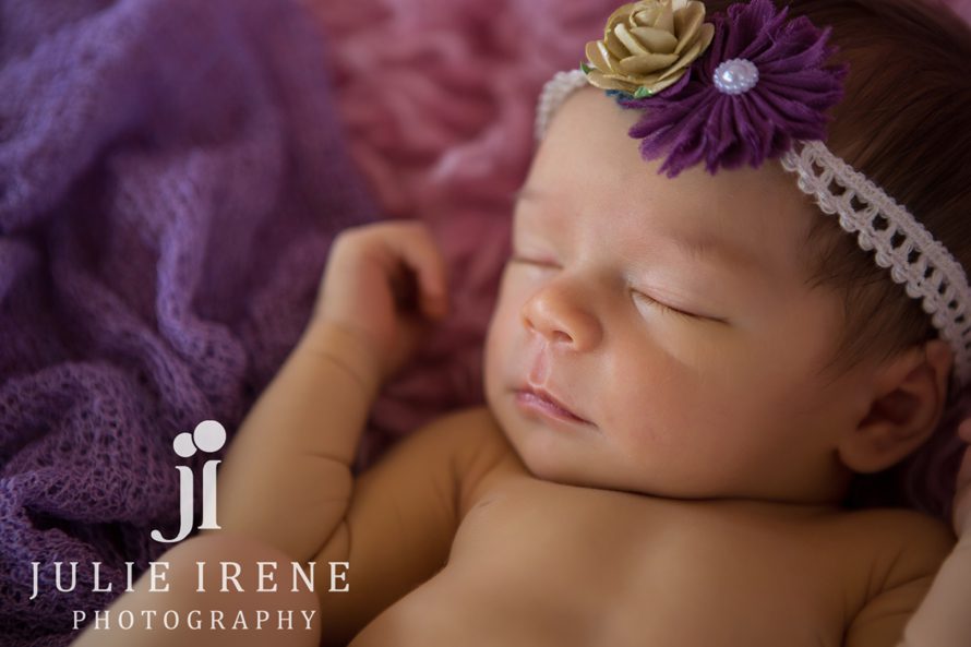 purple pink headband newborn baby photography rug