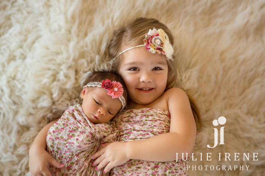 sisters floral wraps newborn photography