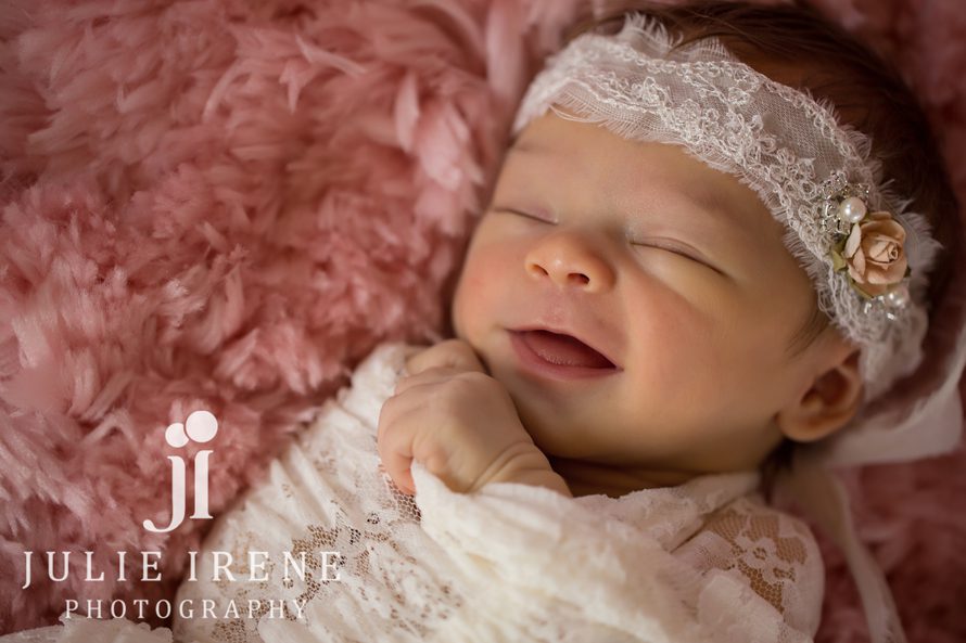 pink headband lace wrap newborn baby photography