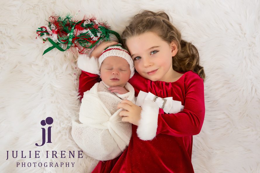 Orange County Newborn Photographer Christmas Siblings