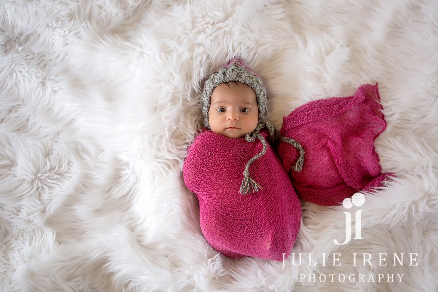 Pink Wrap with bonnet newborn baby