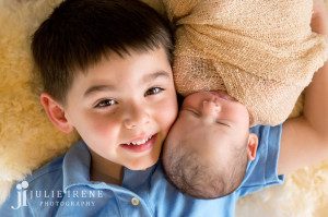 newborn and his toddler brother