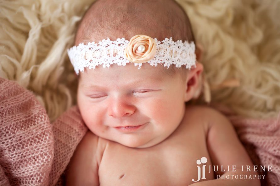 headband smile newborn girl