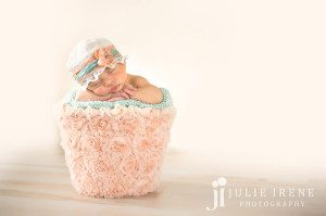 flower peach bucket newborn baby