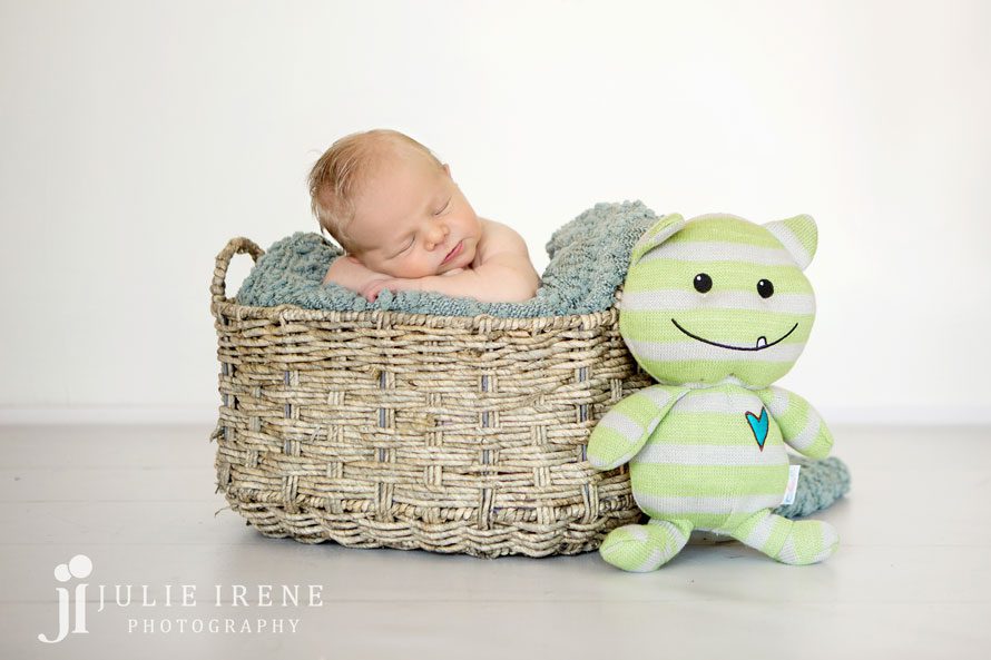 monster newborn baby boy basket