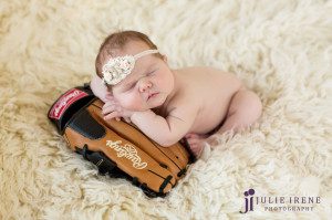 baseball newborn girl photo