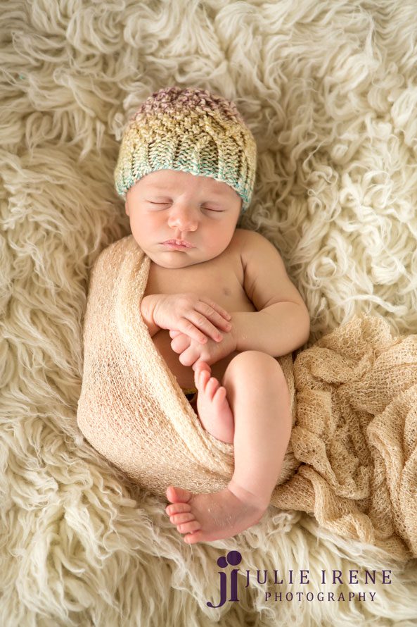 wrapped knit hat newborn baby boy photo