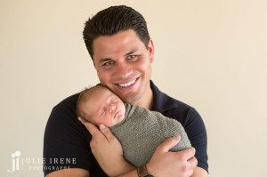 dad and his newborn baby boy photo