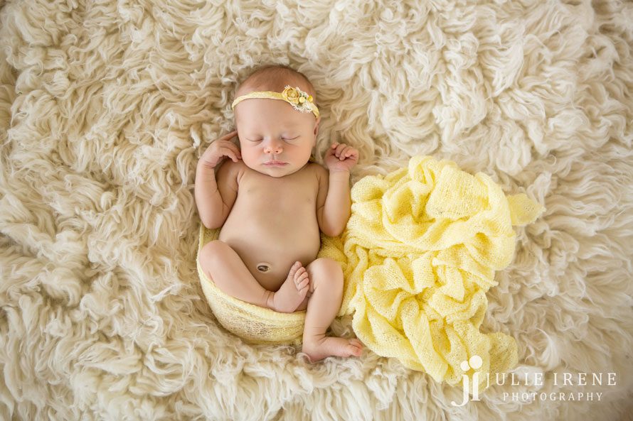 OC Baby Portraits yellow unwrapped girl