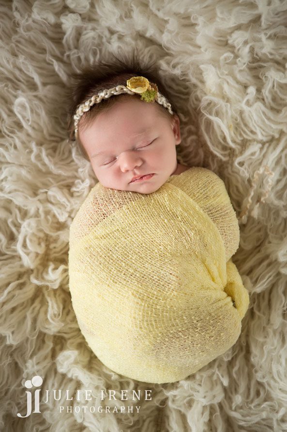 yellow wrap newborn baby girl san clemente
