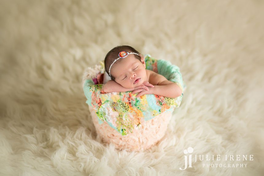 Aria floral bucket newborn baby photo