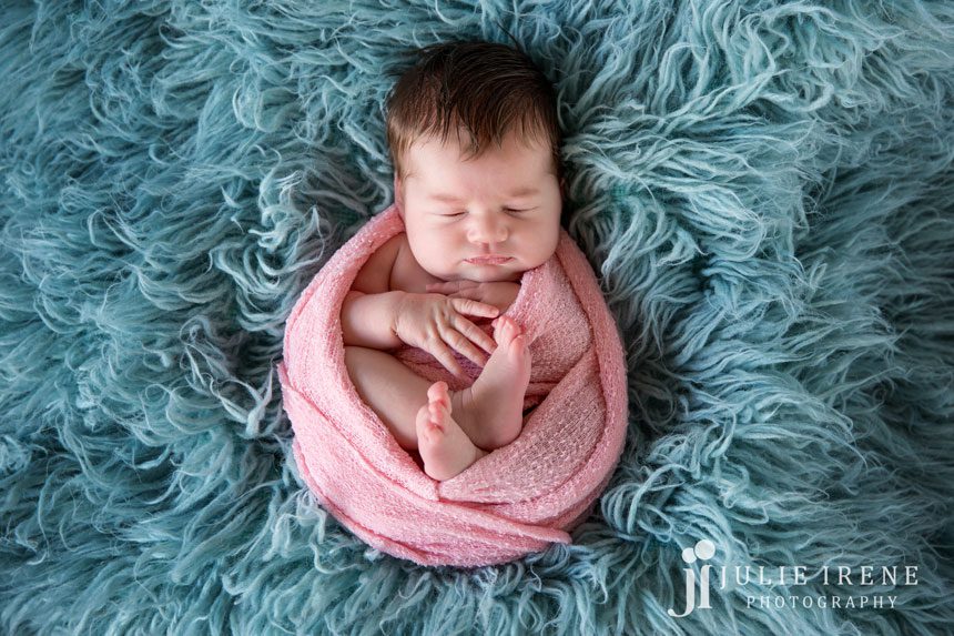 pink all wrapped newborn baby photo