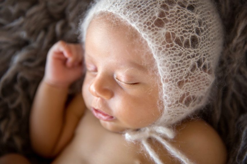 oc newborn baby photographer side profile alana
