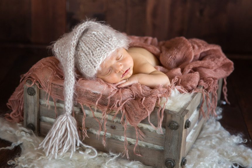 wood create sleepy time knit hat alana newborn baby photo