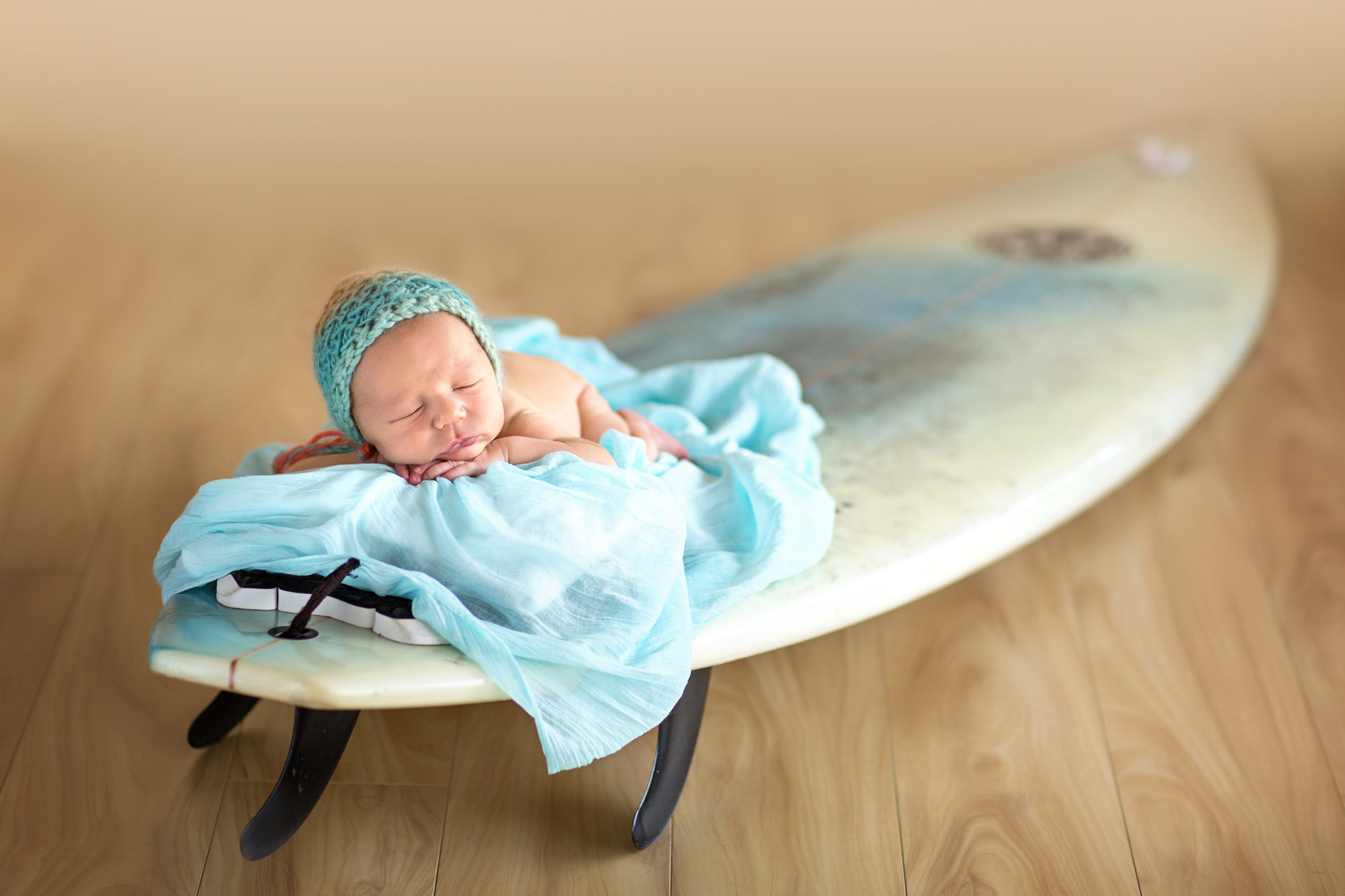 julie irene photography grayson newborn photo surfboard