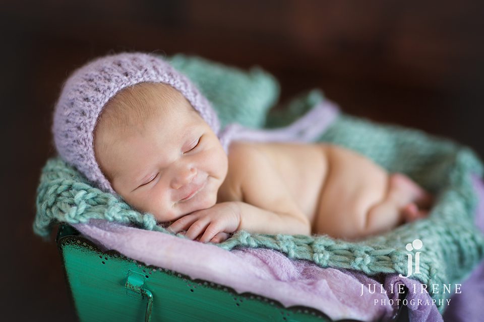 teal metal tray newborn photography san clemente