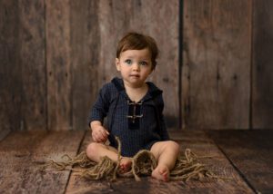 burlap and mia joy outfit on 12 month old child