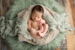 green cream neutral newborn photography