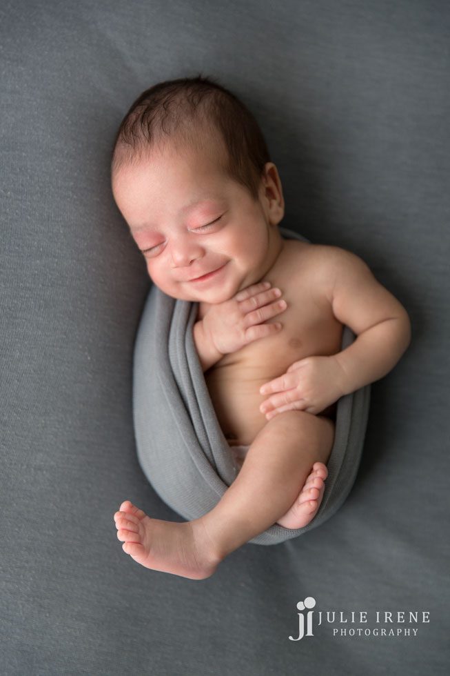 huge baby smile newborn photo