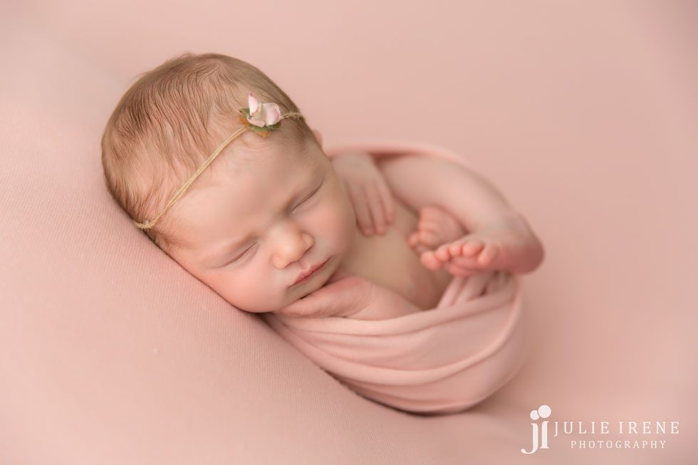 wrapped newborn san clemente pink girl sophia