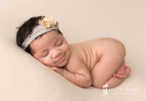 baby smiles in orange county newborn photographer