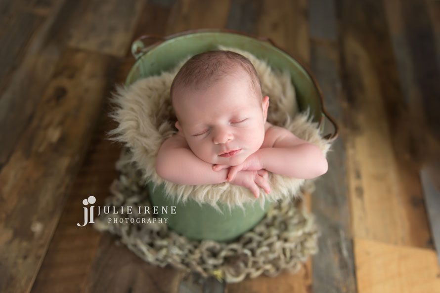 sweet bucket pose newborn photography props