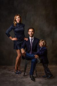 family studio portrait in navy
