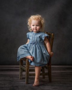 beautiful blonde 1 year old girl portrait