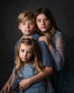 siblings in blue luxury photography
