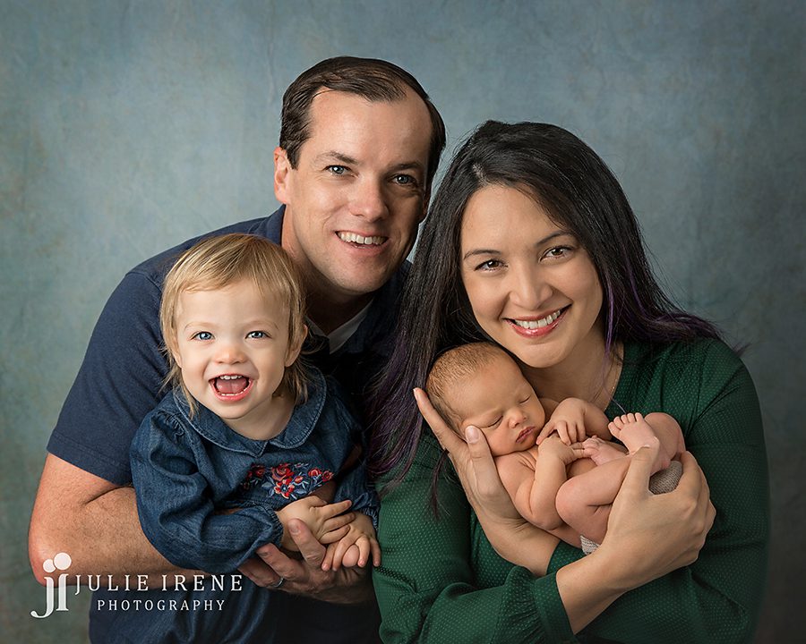 fine art family picture with newborn