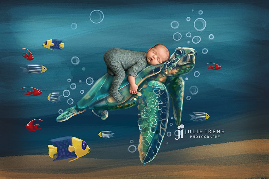 underwater digital backdrop for babies
