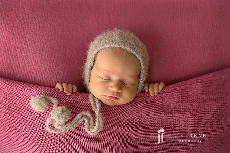 cute newborn portraits in pink