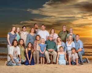 large multi-generation beach photographer in orange county
